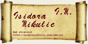 Isidora Mikulić vizit kartica